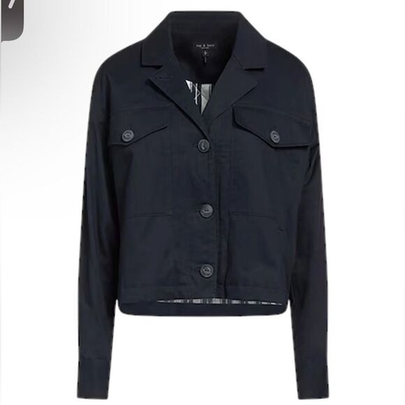 Rag & Bone Jessie Shirt Jacket in Navy Large NEW MSRP $525 - Picture 1 of 10